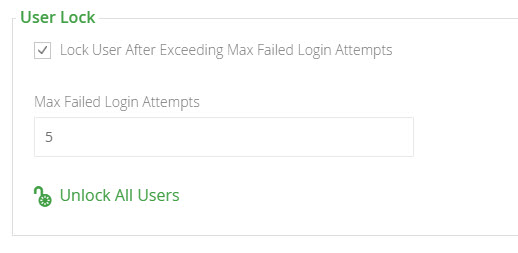 User lock settings