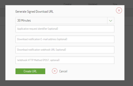 Generate signed Download URL